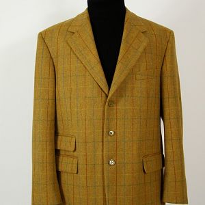 Mens tweed jacket with ticket pocket.