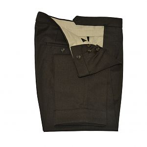 Button Fly.Pant made of Soft Brown Cotton Twill  Fabric.