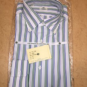 Stefano BD Shirt In Green & Blue - US 16.5 - IT 42
Actual Shirt