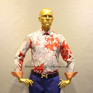 silk flower dress shirt