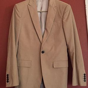 Burberry London Sports Coat, one button size 48R selling it for $300 it was a gift don't know the sizes, I am about 5'4" and it fits about an inch above my thumb from the seat or hips. Send a PM if intereted.