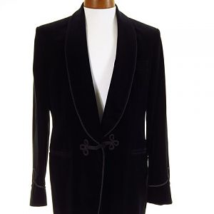 Turnbull & Asser black velvet smoking jacket.