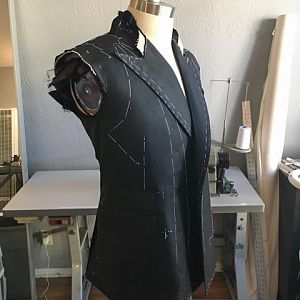 Making this double breasted jacket for myself. I needed a tuxedo for an event, so I set out to make myself one by hand. Part way through making up the fronts I realized that if I didn't put the silk on the lapels the jacket would be far more versatile, and can still be worn as evening wear. Maybe a little untraditional, but thats what LA is all about.