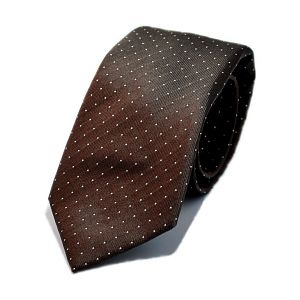 Brown Pin dot 7 fold, self tipped.  Handmade in Naples. $99.95 AUD