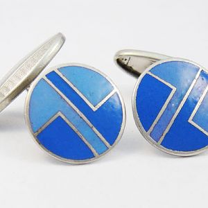 1930 Art Deco cufflinks. Enclosed enamel.