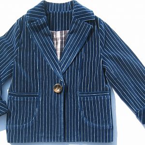 Smart boys velvet pinstripe jacket. 
Beautifully made and tailored 
Wear it with a white T shirt and jeans with a pair of converse for the real preppy look.
http://www.etsy.com/shop/Birabirokids