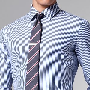 Thomas Mason for Indochino Blue Pinstripe Shirt