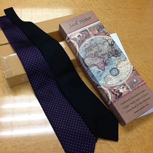 Carbon Black Piccolo Grenadine and English Dot Silk #2 (dark purple)