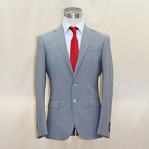 light grey plain wool suit for spring &sumer