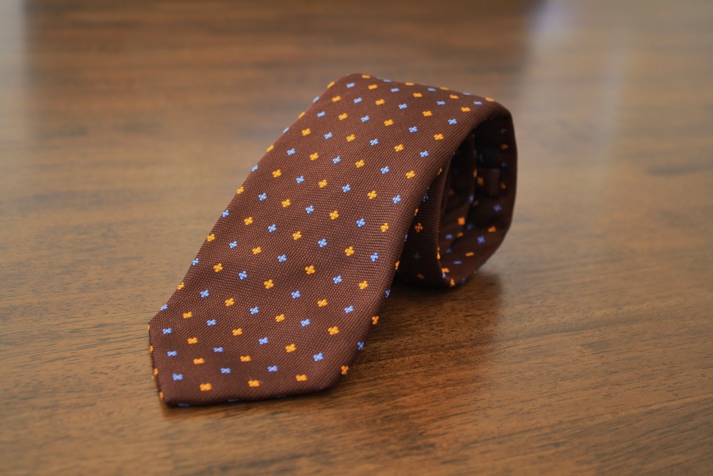 Brown Floral self tipped 7 fold.  Reduced from $99.95 to $79.95
