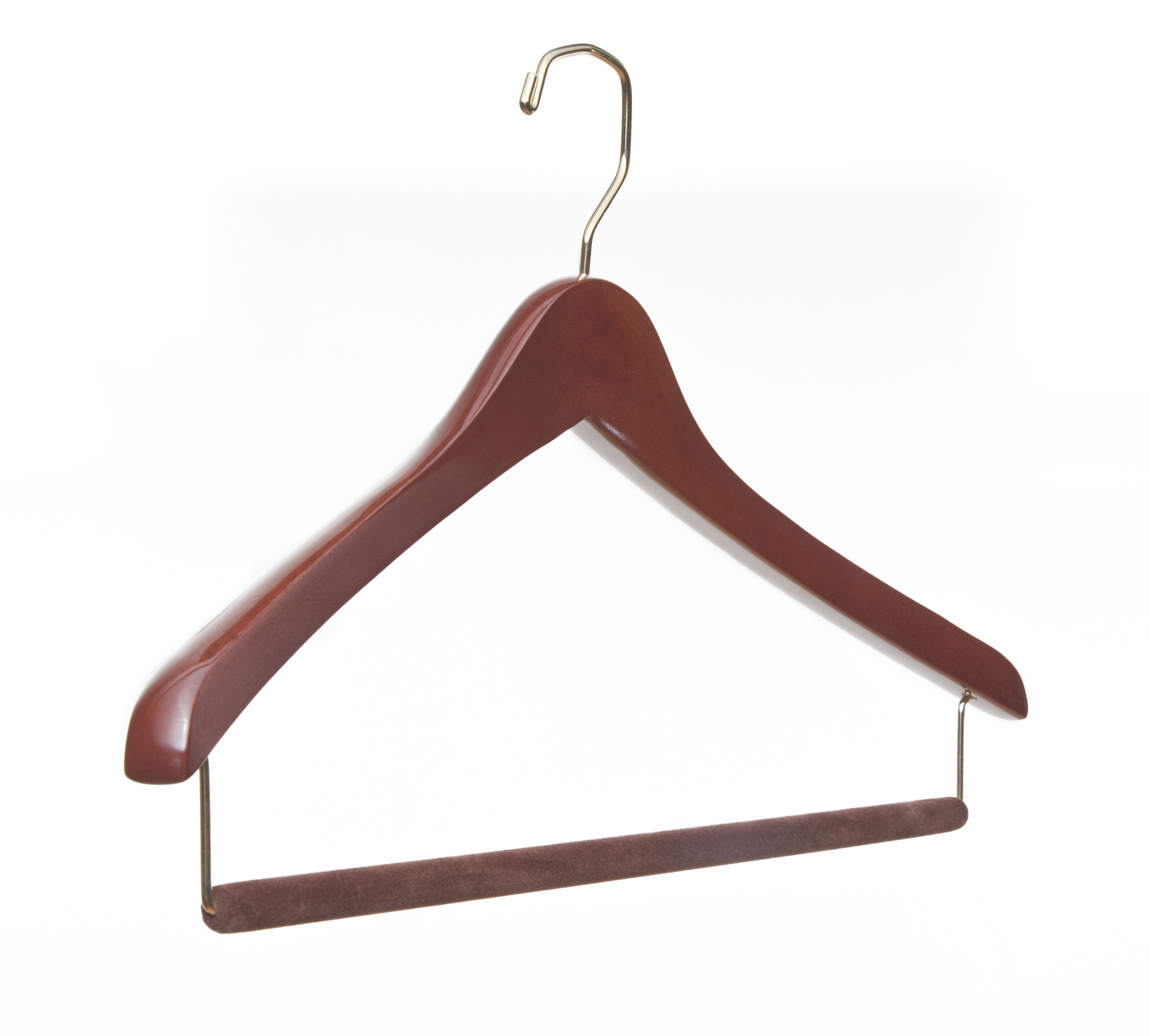 Our Luxury Travel Hanger. Great for travel because the skinner profile allows more hangers to fit in a garment bag. Also great for closets that are just constrained for space.