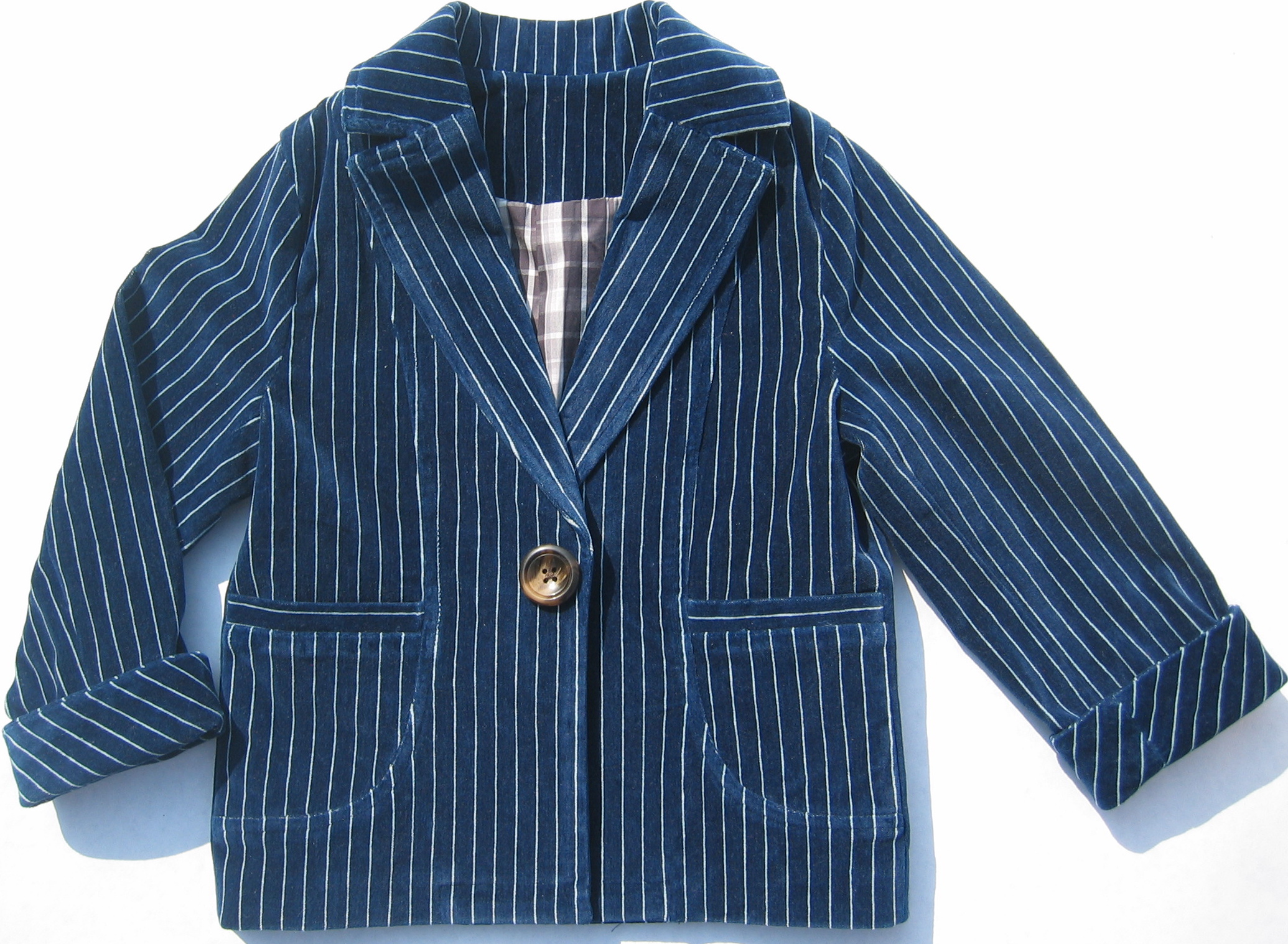 Smart boys velvet pinstripe jacket. 
Beautifully made and tailored 
Wear it with a white T shirt and jeans with a pair of converse for the real preppy look.
http://www.etsy.com/shop/Birabirokids