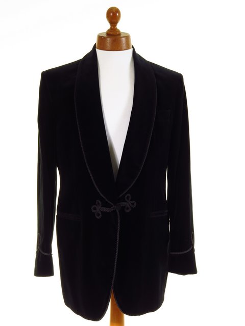 Turnbull & Asser black velvet smoking jacket.