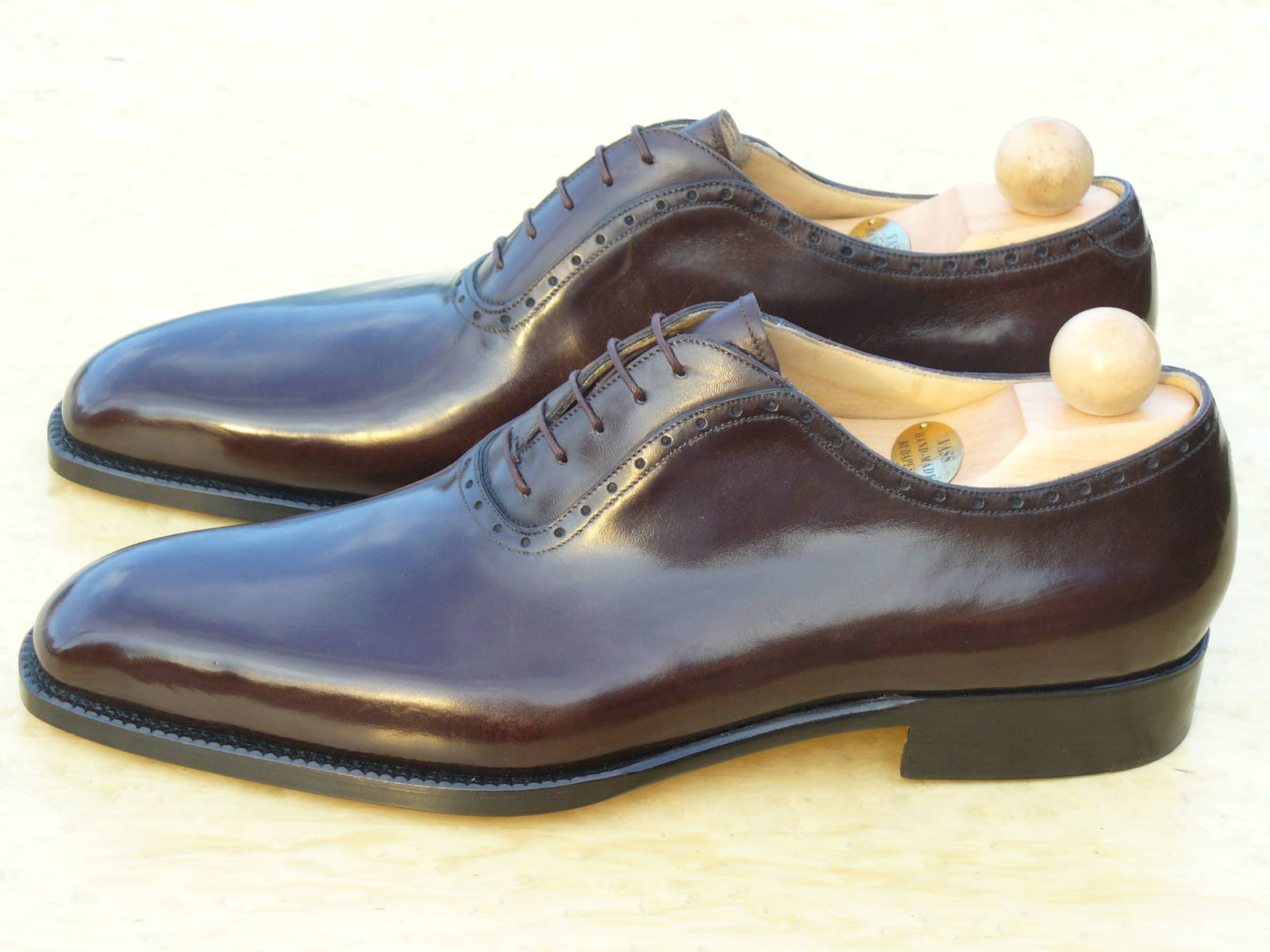 Vass U last Italian Oxford in dark brown Italian polish