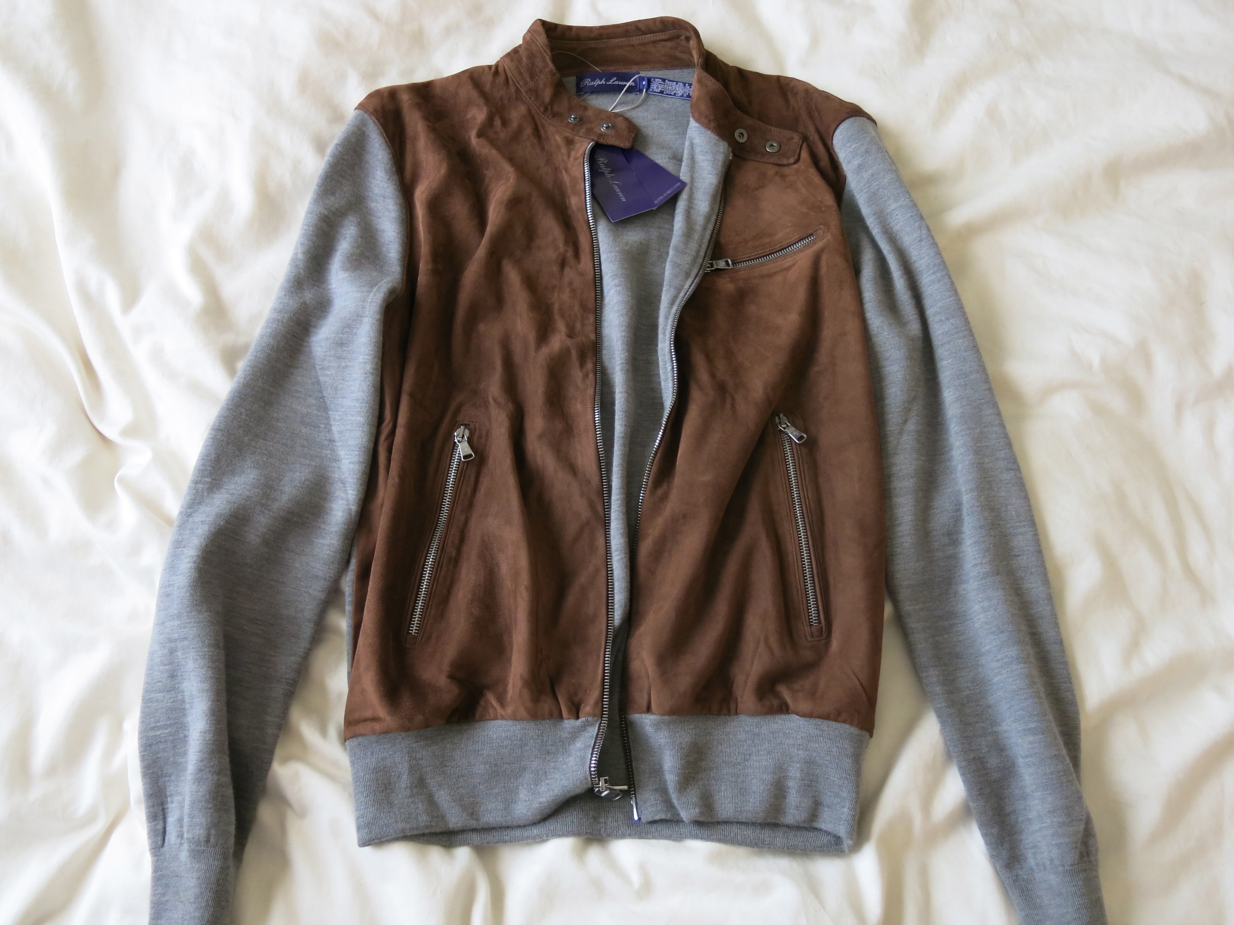 ralph lauren purple label suede jacket