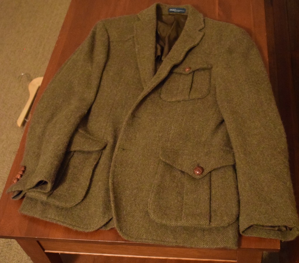 polo ralph lauren houndstooth tweed blazer