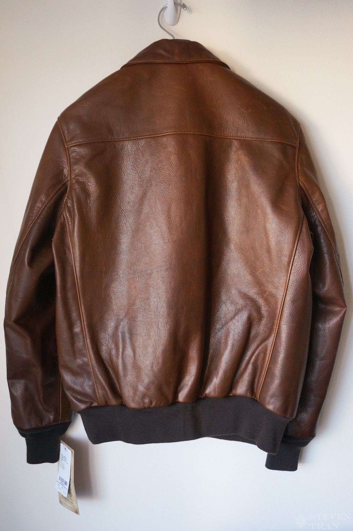 [SOLD] New Schott A2 Leather Flight Jacket Brown Calf Size M Made in ...