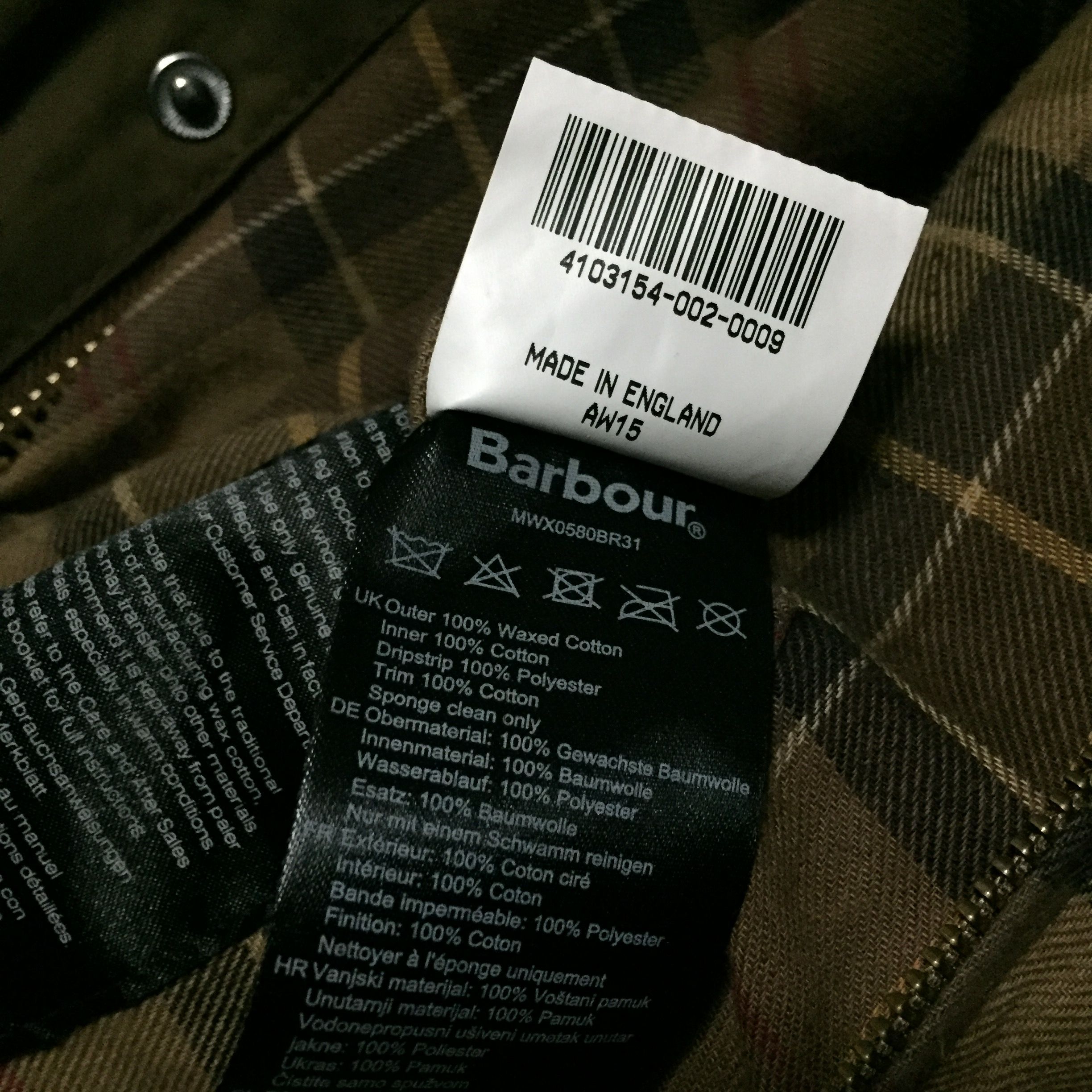 barbour care instructions