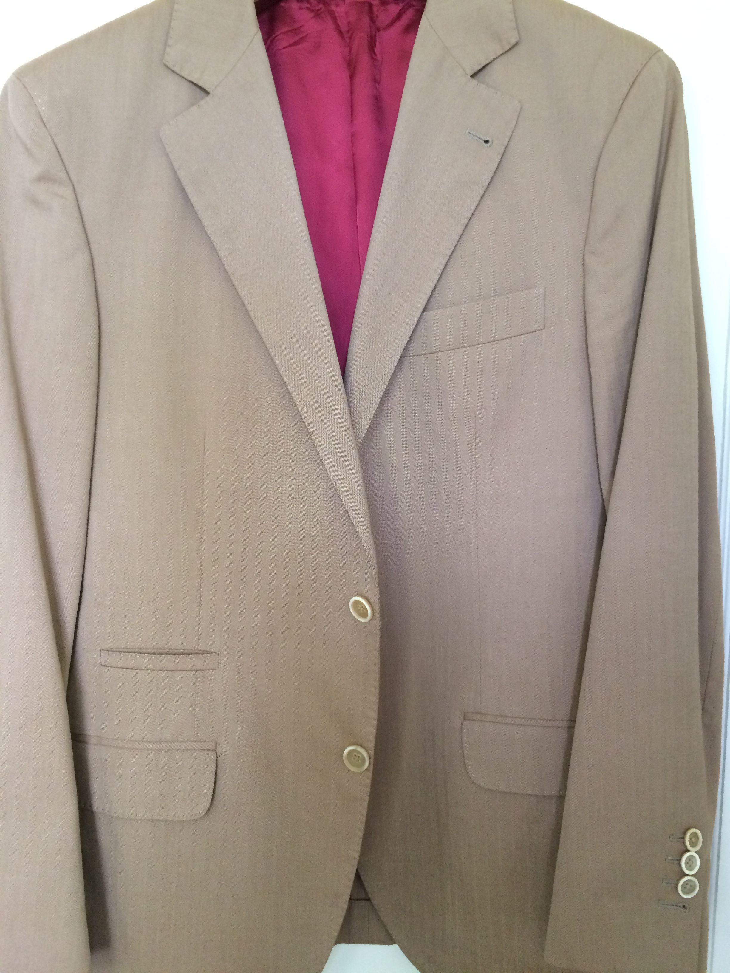 NWT Belvest Tan Two Button Single Vent Cotton Linen Blend Sportcoat 40 40r