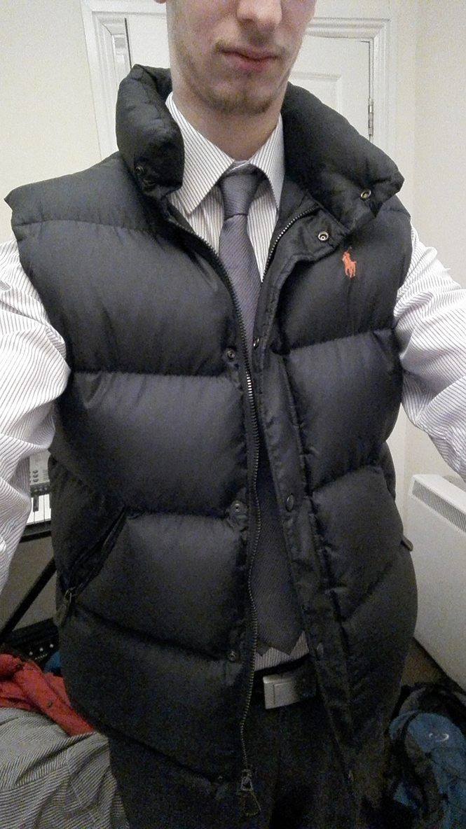 ralph lauren black body warmer