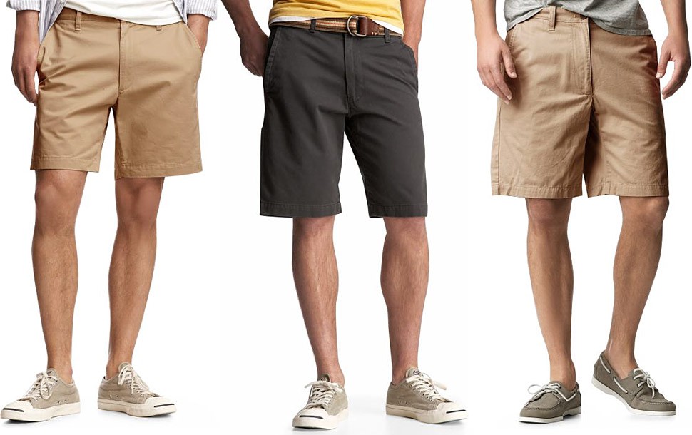 Wearing shorts. What about shoes, socks, and belts?