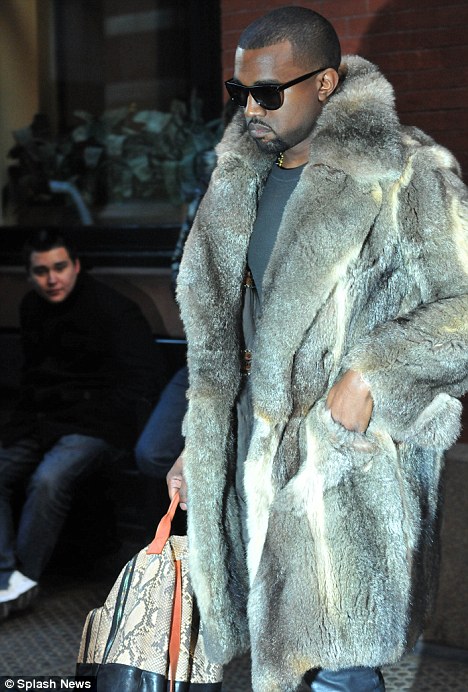 Floor dragging my the is on mink KANYE WEST