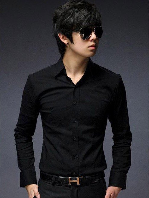 Black suit and black shirt. Please show me the best way to pull off ...
