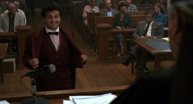 That red suit made me think of the court room scene in "My cousin Vinn...