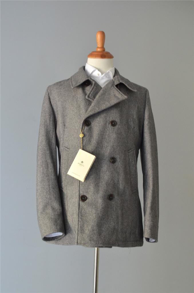 NWT Luigi Borrelli Pea Coat Grey 48/38 | Styleforum