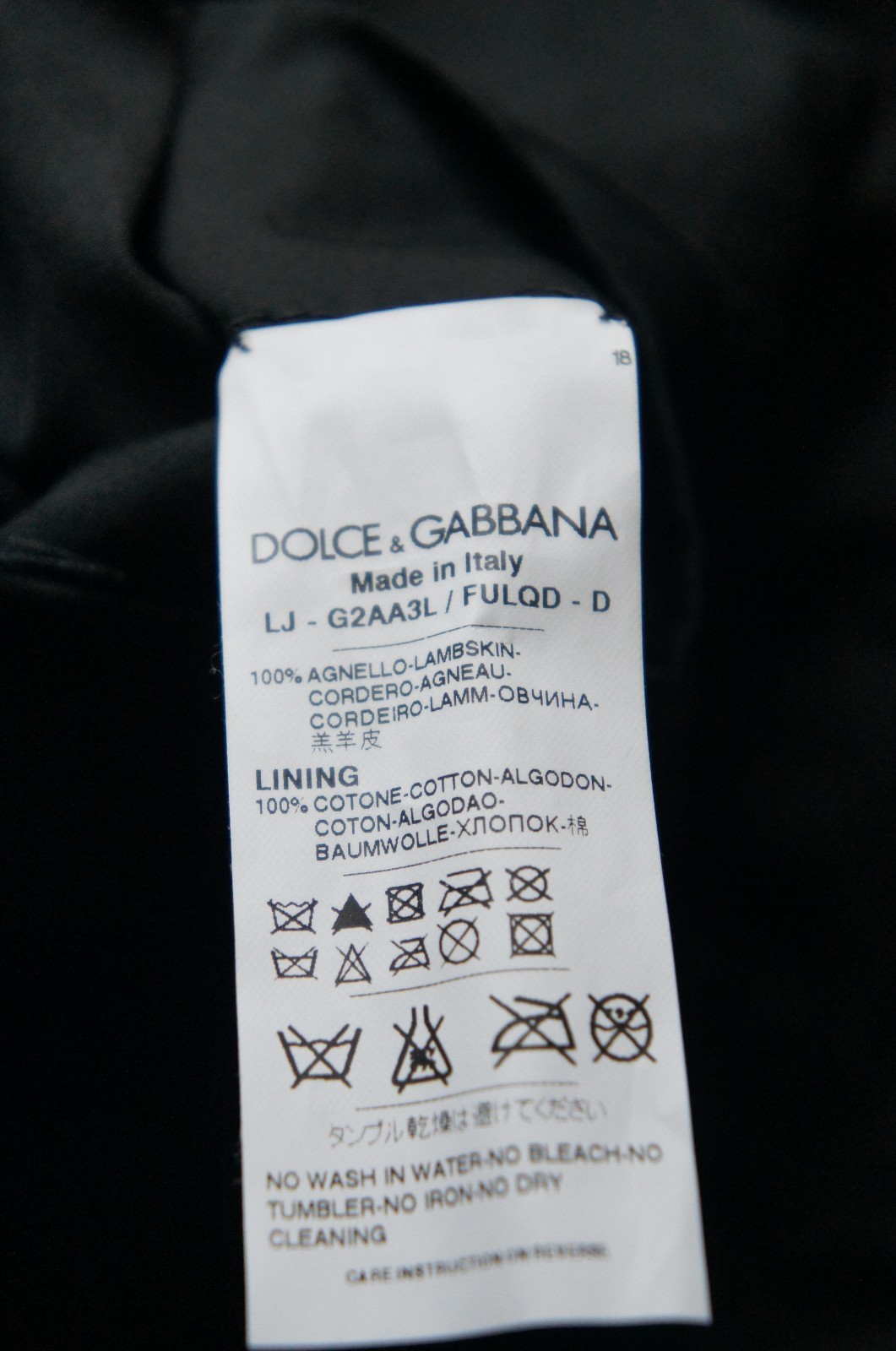 dolce & gabbana authentic tags