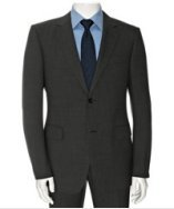 Gucci dark grey wool mini striped 2-button suit with flat front pants