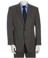 Michael Michael Kors grey pinstriped wool 2-button suit with flat front pants