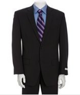 Michael Michael Kors navy slim striped wool 2-button suit with flat front pants