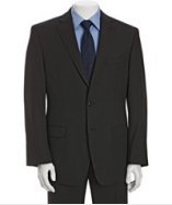 Calvin Klein White Label charcoal slim stripe wool 2-button suit with flat front pants