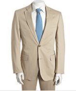 John Varvatos Star Usa tan linen 'Bedford' 2-button suit