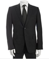 Gucci ink twill striped wool 2-button suit with flat front trousers