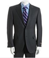 Canali navy two tone stripe pure wool 2-button suit