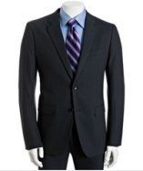 Theory eclipse pinstriped stretch wool-cotton 'Dilano M Intrigue' 2-button suit with flat front pant