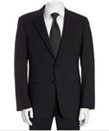 Armani Collezioni navy wool 2-button suit with flat front pants