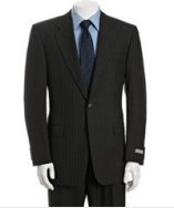 Hickey Freeman grey pinstripe worsted wool 2-button 'Madison' suit with double pleated pants