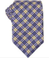 Prada iris and yellow plaid slim silk tie