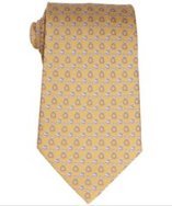 Ferragamo yellow bird and buoy print 'Levante' silk tie