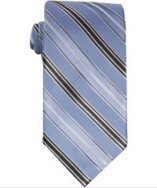 Michael Kors periwinkle faille stripe silk tie