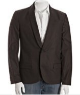 Marc By Marc Jacobs dark brown cotton single button tux jacket