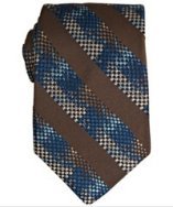 Robert Graham brown box stripe silk tie