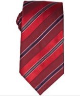 Zegna red sateen and oxford striped silk tie