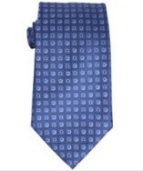 Ferragamo blue flower, gancio, and box pattern 'Isernia' silk tie