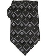 Michael Kors black tilted squares print silk tie