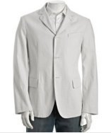 John Varvatos white striped cotton 3-button sport coat