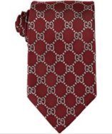 Gucci red GG lattice pattern 'Argos' silk tie